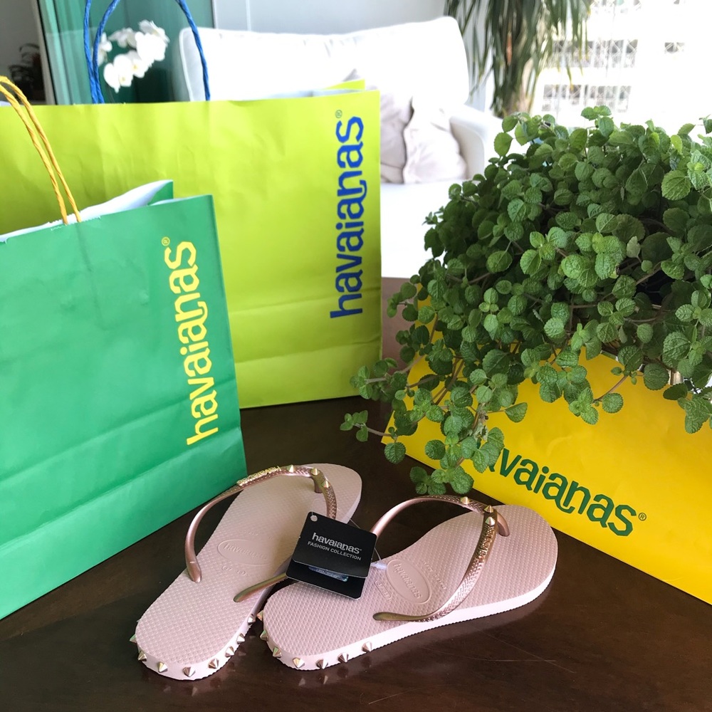 Spiked Havaianas Slim Rocky Rose Gold Ballet - Picture 5 of 8